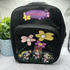 The Power Puff Girls Y2K Cartoon Network Black Mini Backpack Floral‎